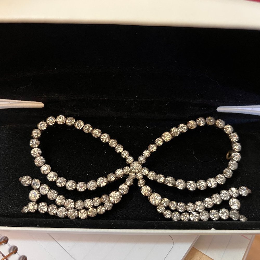 Vintage Czech Glass Bow Embellishment